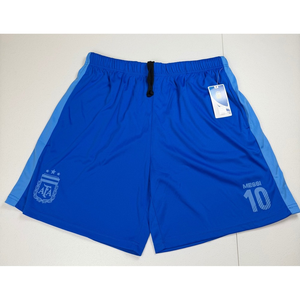 AFA Argentina Messi 10 Soccer Shorts Mens Large Royal Blue Official Product NEW